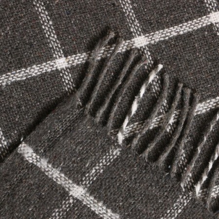 Palermo plaid 140x200cm, dark gray/white, wool 20%, pan 40%, polyester 40%-2