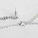 Set 2 objects: earrings, necklace necklace drops, black and white color in silver, 45 cm
