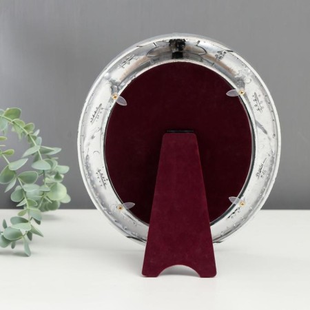Photo frame plastic 15x20 cm "Oval with silver roses" gray 23x18x1.5 cm-3