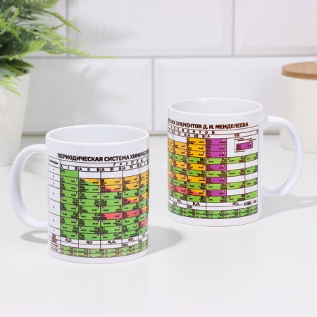 Muging Sumlimation "Mendeleev table" 320 ml, with application