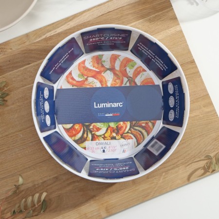 Baking form Luminarc Diwali Service, 2 l, d = 22 cm, glass ceramic, white color-3