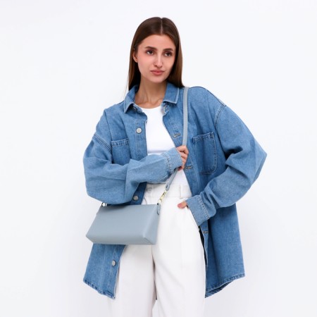 Bag Women's Cross-Bodi with a zipper, blue color-5