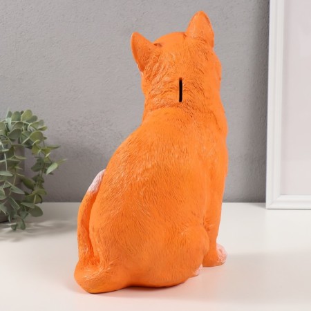 The piggy bank "Red -colored cat" height 31.5 cm, width 16 cm, length 24 cm.-3