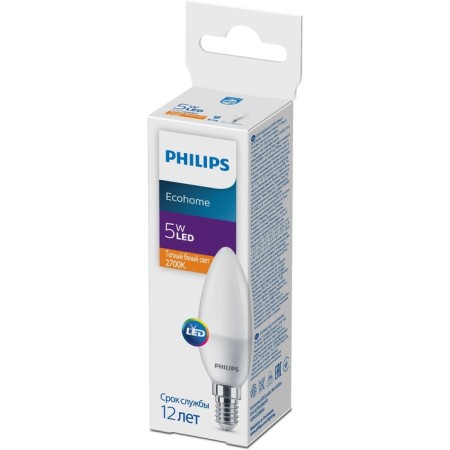 Sovetodiode lamps Philips B35, 5 W, E14, 500 lm, 2700k, glow warm white-1
