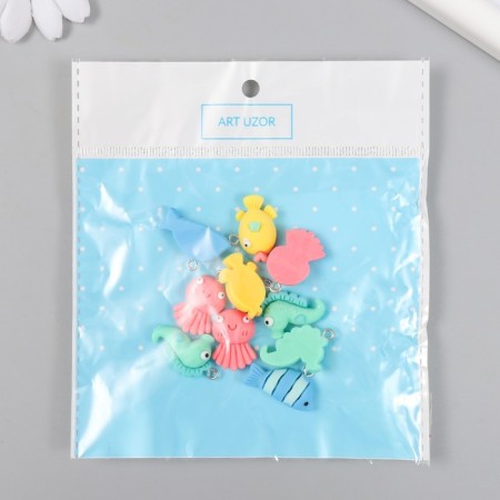 Decor for creativity plastic "Underwater world with a loop" mix 0.7x1.4x2.1 cm-4
