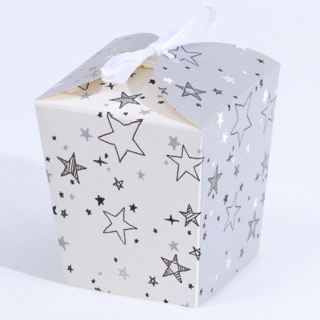 Bonbonniere box, gift packaging, “stars”, 7.5 x 8 x 7.5 cm-1