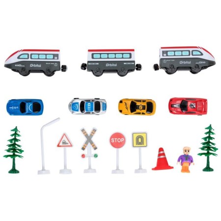 Railway for children "My City", 67 items, on batteries-6