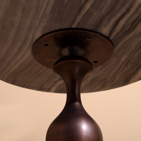 Coffee table 41x41x57 cm, aluminum/marble-5
