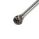 Bordra tundra type D is spherical, 12 x 10.8 mm, shank 6 mm