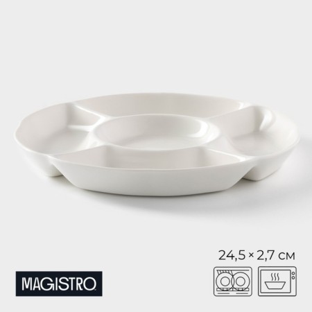 Menzhitsa Porcelain 5 Magistro cells "Blanche", 24.7 × 24.5 × 2.7 cm, white color