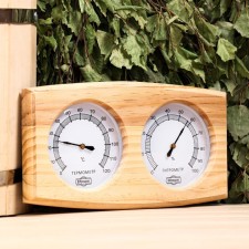 The thermometer-gigrometer for the bath, wooden