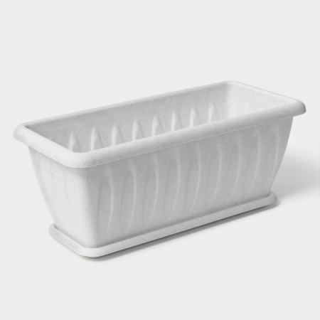 Balcony box for flowers "Felicia", 40 cm, marble color