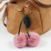 Fluffy on a ring with a carbine "Two cherries with a leaf" MIX 7x7x17.5 cm