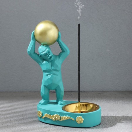 Smokeless man "Monkey with a ball standing", turquoise