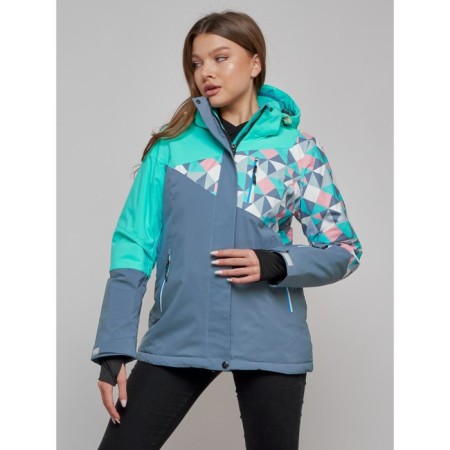Ski jacket female, size 48, turquoise color-7
