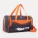 Sports bag with lightning, 3 external pockets, a long belt, the color of gray/orange