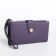 Women's wallet on the button, purple color