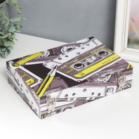 Casket tree "Audio cassette" leatherette 5.5x24x17 cm-4