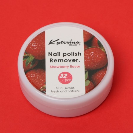Napkins for removing varnish, gel polish, strawberry aroma, 32 pcs-1