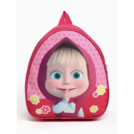 Baby backpack for lightning girls, pink, 23x21x10 cm, Masha and the bear-1