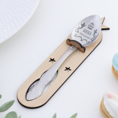 A spoon is registered, tea, with an engraving "Anna", h = 14