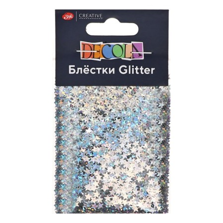 Decor Glue ZHK Decola 0.4 mm, 20 g, Rainbow silver, w041-202-4