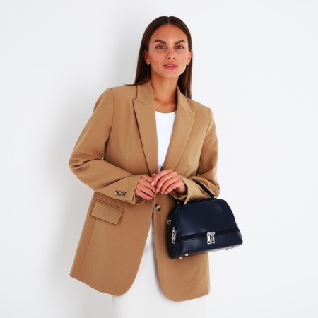 Bag Cross-Bodi with a zipper, blue color-7