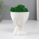 Concrete Kashpo "Mr. Green" hides with moss white 8.3x10x10 cm (moss green stabilizers)