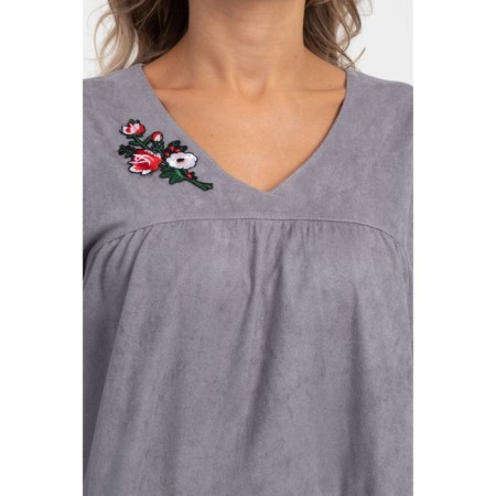 Female blouse, size 46, gray color-6