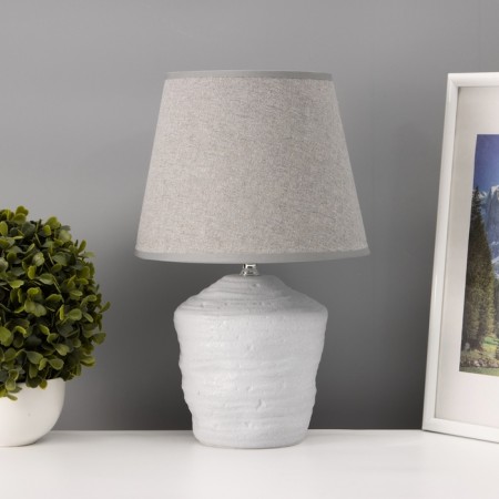 Table lamp with lampshade Risalux "Nebraska", 1 × 40 W, E27, Gray, 20 × 20 × 32 cm-2