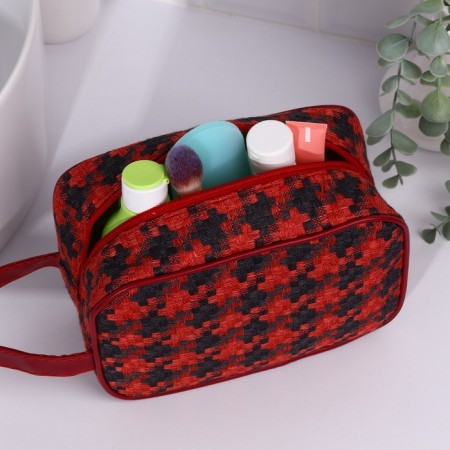 Cosmetic bag with lightning, black/red color-4