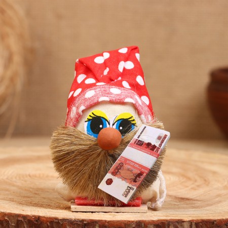 Brownie amulet, with rubles, 10 cm, mix