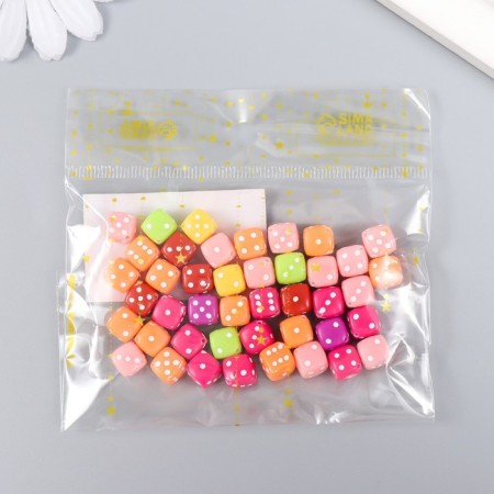 Beads for creativity Plastic "Playing Cube" Color set 20 grams 0.8x0.8x0.8 cm-2