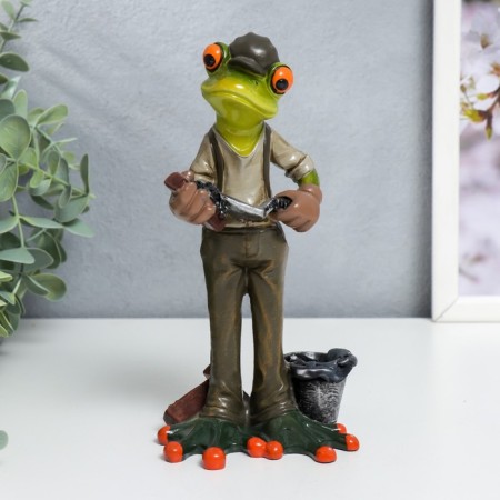 Souvenir Polystone Lak "Frog - Builder -Kamenthnik" 17.5x7.5x9.5 cm