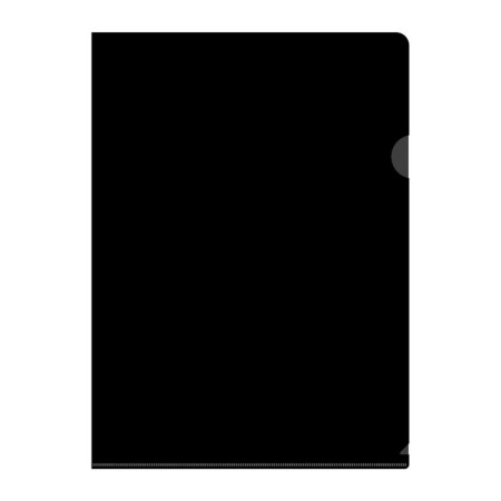 A4 180MKM corner folder, calligrata deluxe, black, opaque, with embossing