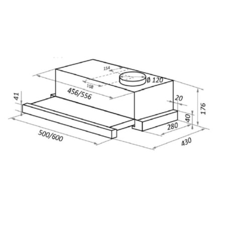 Hax Homsair Flat 60, built -in, 520 m3/h, 2 speeds, 60 cm, black-8