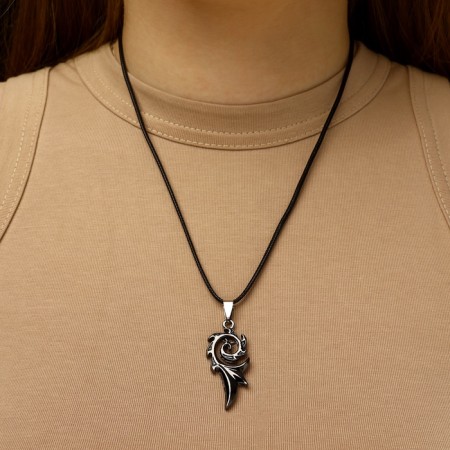 Unisex "Dragon" Flame, gray color on a black lace, 44 cm-2