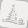 Plastic stencil "Christmas tree with a gift", size 9x9 cm
