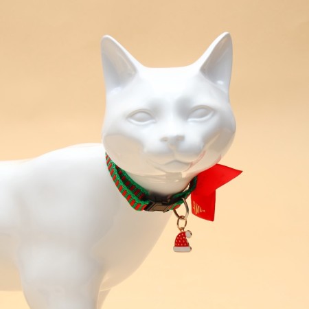 Collar + bow + New Year suspension "Balls", 30 x 1 cm, kapron, green-2