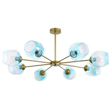 Murano chandelier 8he27 60W Blue gold 90x90x35cm Bayerlux