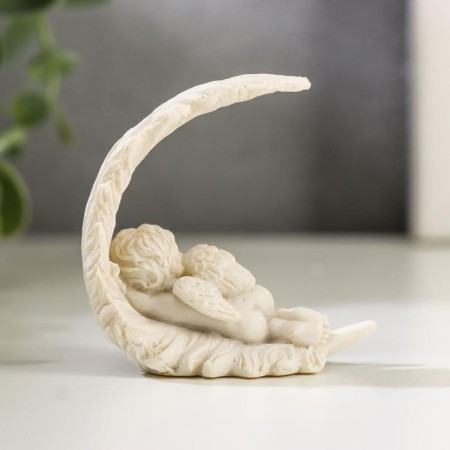 Polystone souvenir "Snowthrough angel sleeping on a feather" mix, 5x5.5x2.5 cm-4