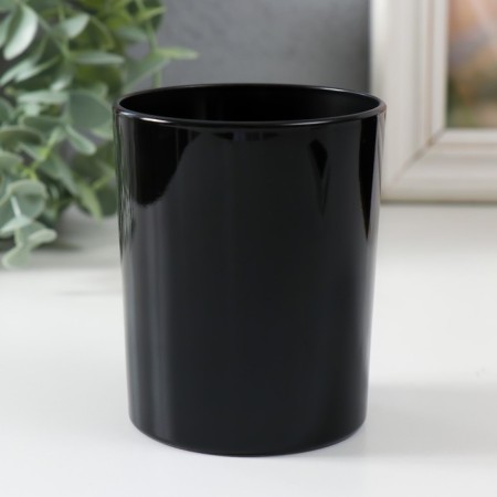 Black gloss candlestick 9x7.5 cm, 250