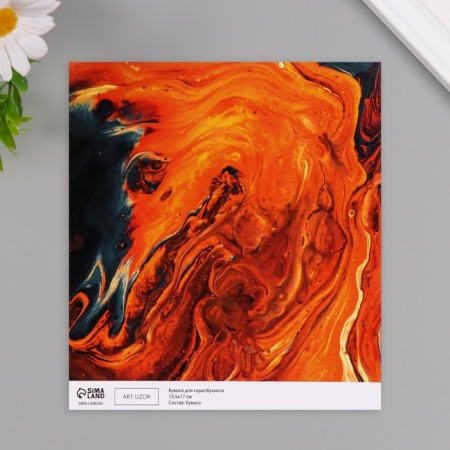 Scrapbooking paper "Lava Stream" density 180 grams set 10 pcs 15.5x17 cm-2