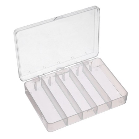 Container for fishing accessories, small, 5 departments, 11.5x9.5x2 cm-2
