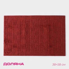 Rug giving moisture -drinking share, without edging, 38 × 58 cm, red color red