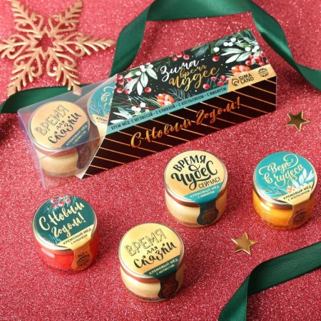Gift set: Cream - honey "Winter -time of miracles", 4 pcs. x 30 g.-1