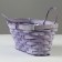 Wicker basket, d26 x 13 x 11 cm, purple, bamboo