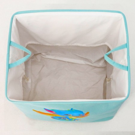 A basket for storing toe with a puff on a rope, 40 x 50 x 48 cm, blue-8