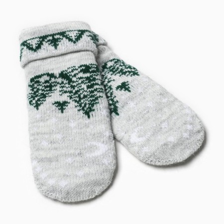 New Year. Women's mittens, gray color, size 18