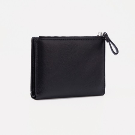 Women's wallet on the button, black color-1